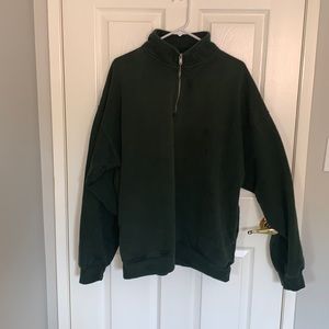 Brandy Melville oversized green sweater with zipped collar. Excellent condition.
